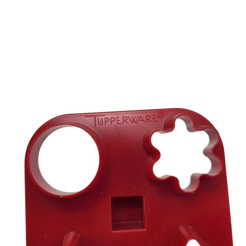 Vintage Tupperware Red Cookie Cutters Set Canape Garnish Mini Cookies Set of 2